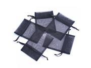 SODIAL 50 3X4in Organza Jewelry Gifts Pouches Black for Wedding Favor