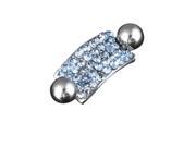 Belly Piercing Stainless Steel 316L In Blue Strass