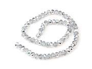 8x6mm glass beads crystal faceted silver plated