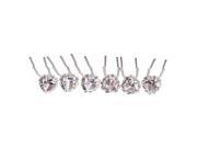 40pcs Bridal Wedding Prom Heart Tear Drop Cz Crystal Rhinestones Hair Pins Clips Stick U Pick White