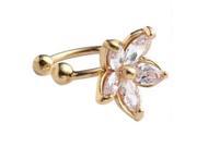 1Pc Nice Punk Crystal Flower Adjustable Ear Cuff Stud Earring Wrap Clip On For Girls Gold