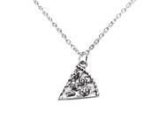 THZY Sets of 6 PIZZA Slices Pendant Necklaces Friendship Necklaces Silver