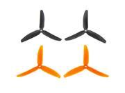 SODIAL 2 pair 5030 Propeller 5 * 3 3 Blade Props CW CCW for QAV250 C250 H250 F330 Black Orange