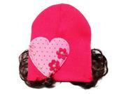 SODIAL Love Heart Toddlers Infant Baby Headband Hair Band Headwear Wig Hat rose red
