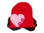 SODIAL Love Heart Toddlers Infant Baby Headband Hair Band Headwear Wig Hat red