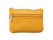 SODIAL Women Leather Mini Zip Coin Key Purse Money Wallet Pouch Gift Purse Yellow