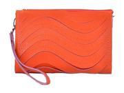 SODIAL Fashion Women Clutch Bag PU Leather Handbag Candy Color Purse Wallet Small Shoulder Messenger Bag Orange