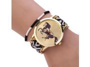 SODIAL woman National Wind Weave DIY Pentium horse Bracelet Watch 9