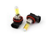 SODIAL 2pcs H8 Amber Halogen Fog Light Bulb for Auto