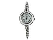 THZY cussi Ladies Classic watch Silver and Round With Twist Bracelet White