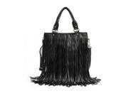 SODIAL Women Tassel Crossbody Bag Celebrity Fringe Messenger Tote Handbag Hot Black