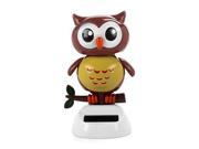 SODIAL Solar Powered Dancing bird Big Eye Brown Owl Novelty Desk Car Toy Ornament