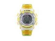SODIAL LASIKA Children Swimming Sports Digital Wrist Watch W F45 Waterproof Adjustable Yellow