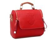 SODIAL Fashion Women Handbag Vintage Stamping Shield Camera Satchel Shouder Bags Red