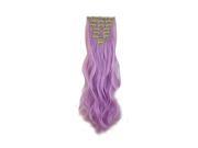 THZY 8pcs Real Thick Womens Girls Long Full Head Hair Clip in hair extensions Light purple 60cm