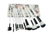 SODIAL New Professional 12PCS Cosmetic Makeup Brush Set Make up With Bag 2Colors Black