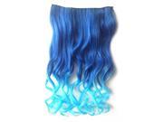 THZY New Fashion Women Girls 3 4 Full Head Clip in Synthetic Hair Extensions Long Curly Hair Blue