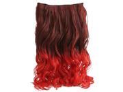 SODIAL 20 Two Colors Mixed Dip dye Color Curly Clip in Hair Extension for Dreamlike Girls Color Red Black