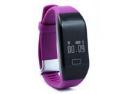SODIAL H3 Bluetooth 4.0 IP67 waterproof OLED Display smart watch wristband Heart rate pedometer purple