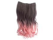 SODIAL New Fashion Women Girls 3 4 Full Head Clip in Synthetic Hair Extensions Long Curly Hair Cherry pink