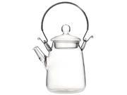 SODIAL Elegant Glass Teapot Handle Heat Resistant For Blooming Oolong Black Tea 350ml clear
