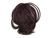 SODIAL Short Ponytail Hair Extensions Synthetic Hair Wavy Claw Clip Hair Pieces Red brown