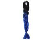 SODIAL 5 Packs 24 100g pcs total 500g Two Tone Kanekalon Jumbo Braiding Synthetic Hair Extensions For Dreadlocks Crochet Box Braid Hair Blue