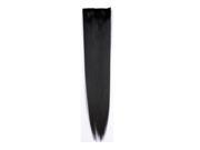 SODIAL Women Long Straight Hair One Piece 5 Clips in Hair Extensions Full Head Top Black