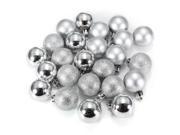 SODIAL 24Pcs Chic Christmas Baubles Tree Plain Glitter XMAS Ornament Ball Decoration Silver