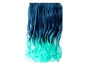 SODIAL 55cm 21 Long Curly Clip In Hair Extensions Wigs Hairpiece Green