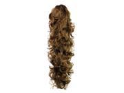 SODIAL 25.6 Long Claw Clip Drawstring Ponytail Fake Hair Extensions False Hair Pony Tails Horse Tress Curly Synthetic Hairpieces Pieces Light Brown