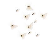 SODIAL 12Pcs Removable 3D plastic Butterfly Wall Sticker Home Decor DIY Wall Decor Christmas Stickers For Kids Room Decorative Wedding Decoration White