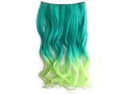SODIAL New Fashion Women Girls 3 4 Full Head Clip in Synthetic Hair Extensions Long Curly Hair Green