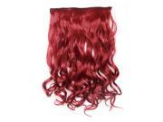 SODIAL Super realistic Hair piece Not easy to knot 5 clips in Hair Extensions 60cm Red
