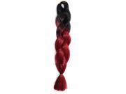 SODIAL 5 Packs 24 100g pcs total 500g Two Tone Kanekalon Jumbo Braiding Synthetic Hair Extensions For Dreadlocks Crochet Box Braid Hair Wine Red