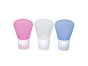 SODIAL Portable Silicone Travel Bottle Makeup Container Blue White Rose 37ML