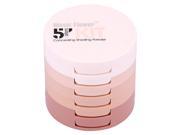 SODIAL Music Flower 5 Colors Powder Foundation Natural Mineral waterproof Wet and dry Dual purpose