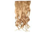 SODIAL Fashion Women 28 Blonde 3 4 Full Head Body Wave Curly Wavy Clip in Synthetic Hair Extensions Size 28 Color Gold
