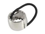 SODIAL Punk Cuff Wrap Hair Styling Ring Mirror Metal Ponytail Holder Silver