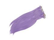SODIAL 8pcs Real Thick Womens Girls Long Full Head Hair Clip in hair extensions Light purple 66cm