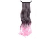 SODIAL Recycled Quality Charming Fashion Curly Ponytail Hair Extensions Black Pink