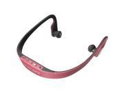 SODIAL Wireless Earbud Headphone Sport MP3 Music Player SD TF FM Radio Pink