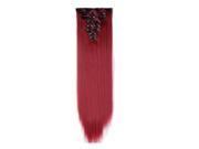 THZY 8pcs Real Thick Womens Girls Long Full Head Hair Clip in hair extensions Dark red 66cm