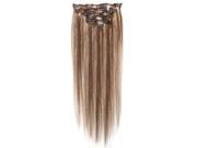 SODIAL Women Human Hair Clip In Hair Extensions 7pcs 70g 22inch Camel brown Gold brown