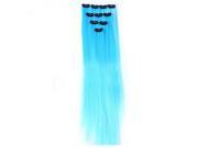 THZY 10PCS 20 Synthetic Clip In On Hair Straight Highlight Hair Extensions Color Blue