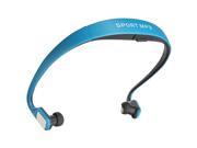 SODIAL Wireless Earbud Headphone Sport MP3 Music Player SD TF FM Radio Blue