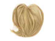 SODIAL Short Ponytail Hair Extensions Synthetic Hair Wavy Claw Clip Hair Pieces Light Gold