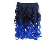 SODIAL 20 Two Colors Mixed Dip dye Color Curly Clip in Hair Extension for Dreamlike Girls Color Black Blue