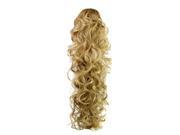 SODIAL 25.6 Long Claw Clip Drawstring Ponytail Fake Hair Extensions False Hair Pony Tails Horse Tress Curly Synthetic Hairpieces Pieces Gold