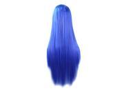 SODIAL Anime Long Straight Hair Wig Cosplay Long Straight Costume Blue